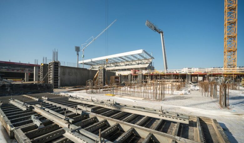 Rascher Baufortschritt bei Wiener Fußballstadion
