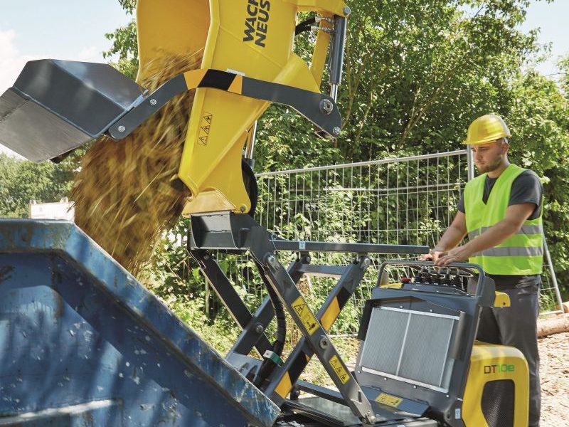 Wacker Neuson Elektrodumper DT10e mit Hochkippmulde