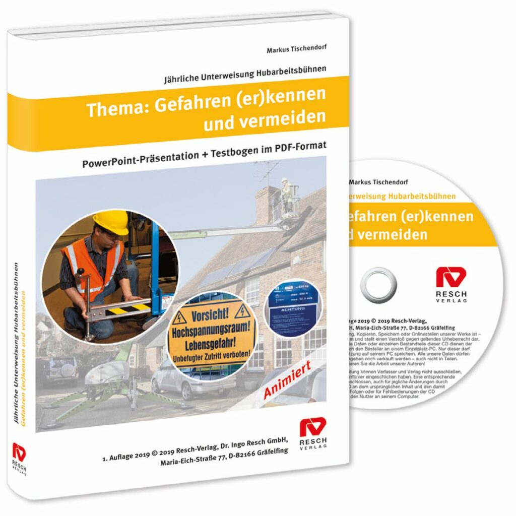CD für die jährliche Unterweisung bei Hubarbeitsbühnen vom Resch-Verlag.