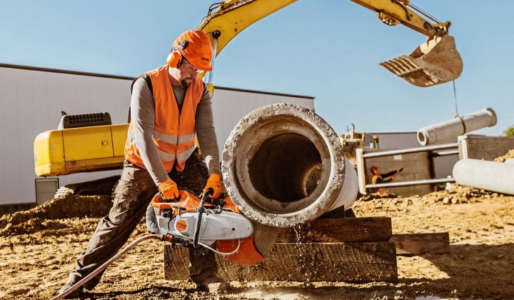 Stihl Trennschleifer mit erweiterter Schutzverstellung