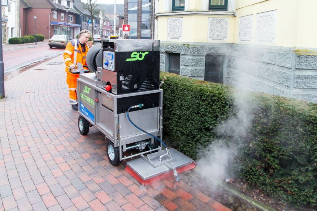 Unkrautbekämpfung mit dem Ökotherm von Stadiko