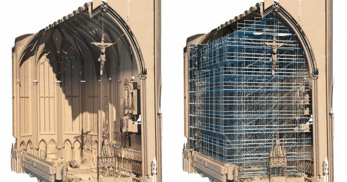 3D-Bauwerksmodell des Chorraums des Ulmer Münster