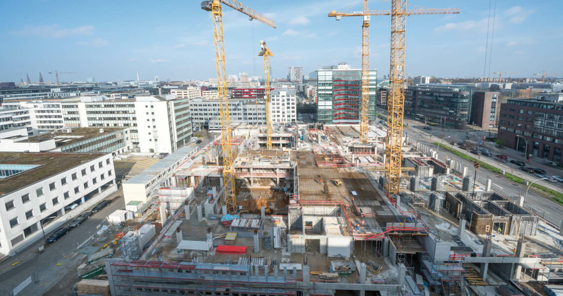 Schalkonzept auf einer Großbaustelle in Hamburg