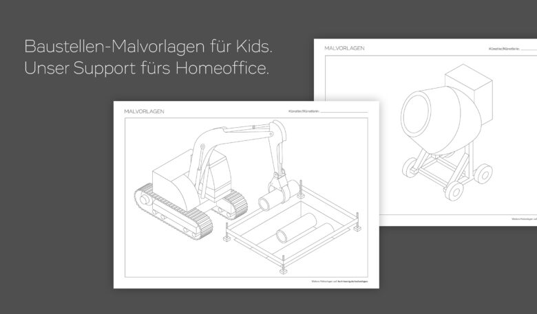Baustellen-Malvorlagen für Kinder