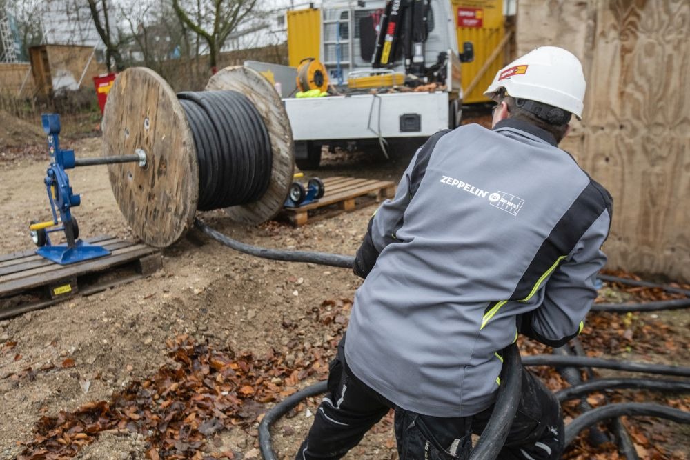 Baustellen-Stromkabel auf der Baustelle der DFB-Akademie