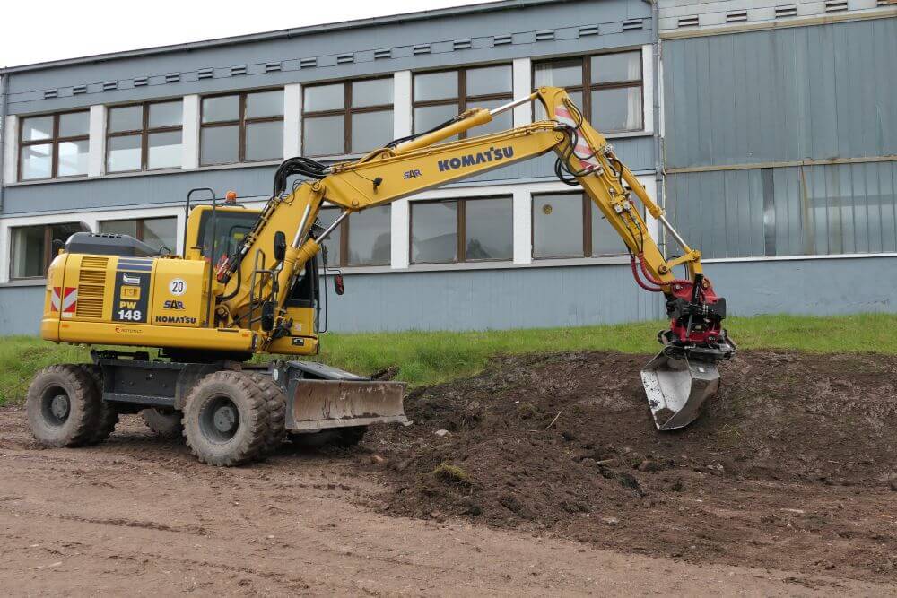 Rototilt Schwenkrotator an einem Bagger