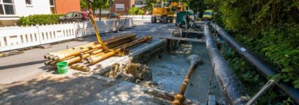 Schutzrohre im Spülbohrverfahren verlegt