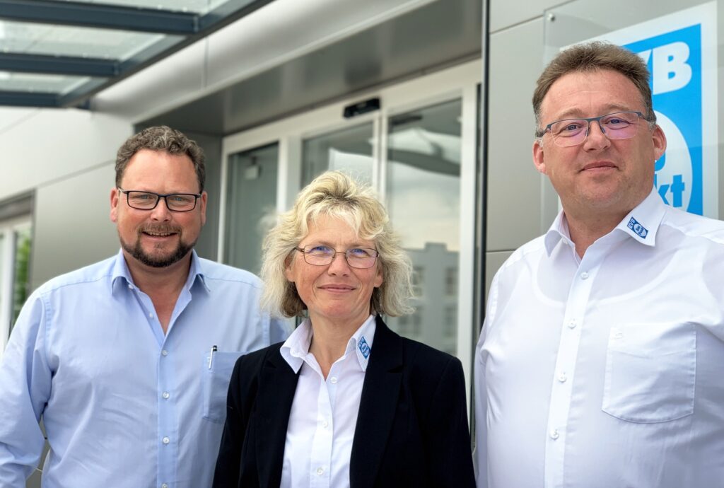 EVB Baupunkt, Geschäftsführer Steffen Eberle (li), Prokuristin Nicole Kümmel, Geschäftsführer Tobias Pfeifer