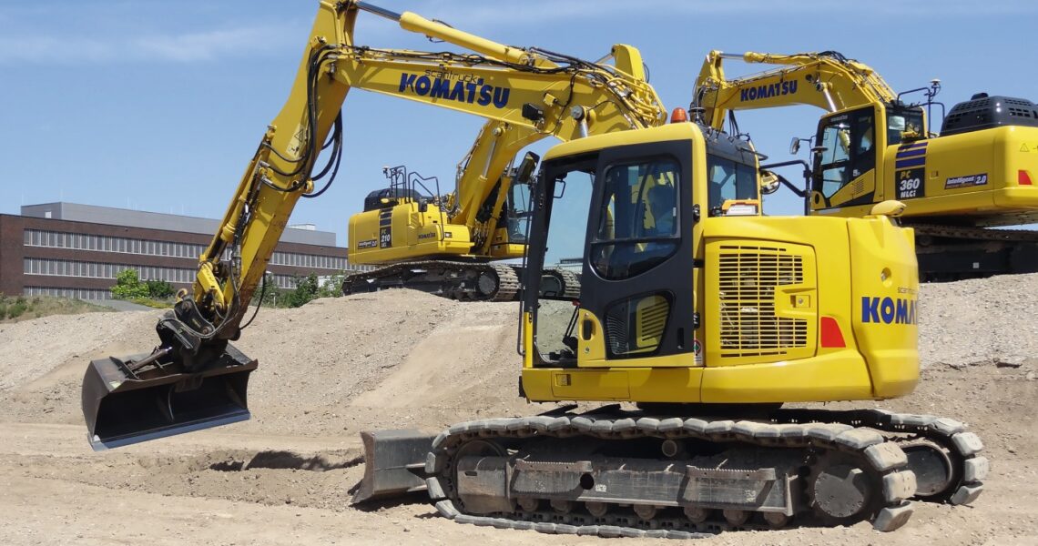 Komatsu Bagger mit Retro Fit Kit nachgerüstet