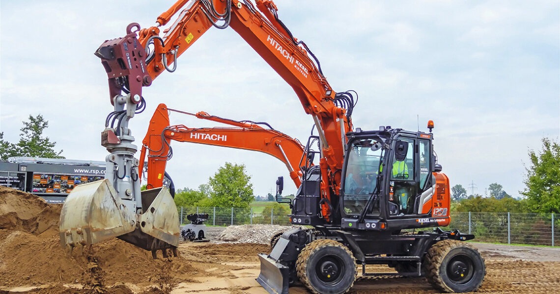 Baggertest des Hitachi ZX 135 W-7