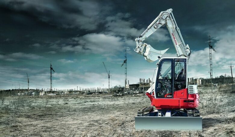 Takeuchi TB 280 FR mit verstellbarem Baggerarm und Auslegerversatz