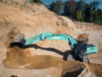 Kobelco-Kettenbagger SK350NLC-11 Schlüsselmaschine im Abbau