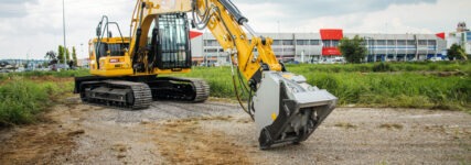 Bagger-Anbaugerät mit Kaltfräsen-Technik