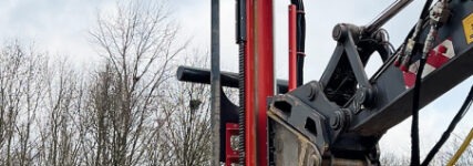 Hammer-Bohrlafette im Sprengeinsatz