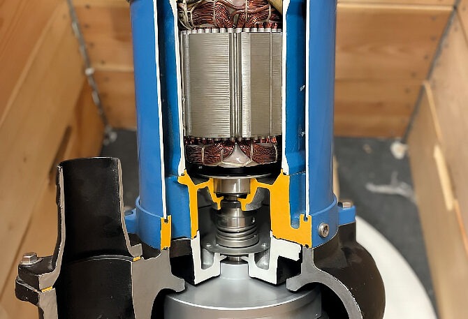 Schmutzwasserpumpen von innen