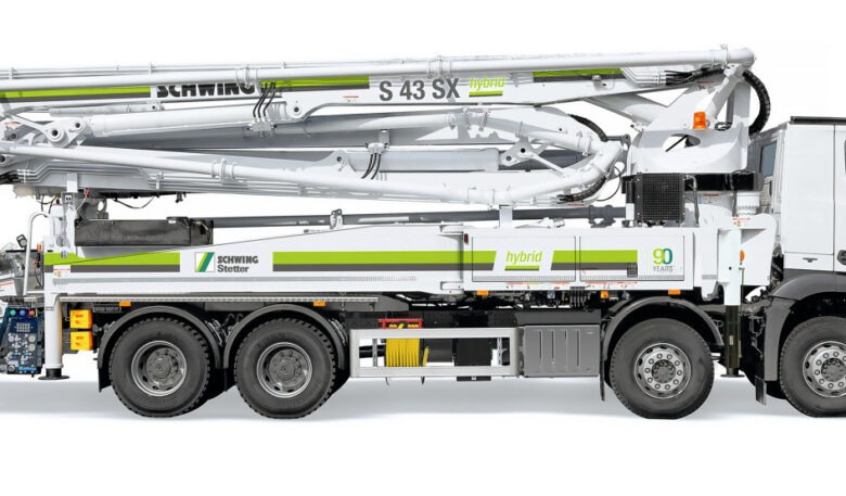 Neue Autobetonpumpe S 43 SX hybrid von Schwing