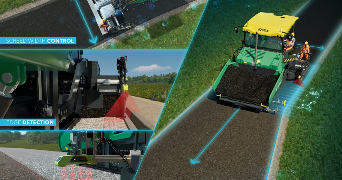 Strich-5-Generation von Vögele mit Lenk- und Breitenautomatik Vögele, Wirtgen