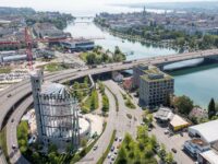 Peri-Gerüstkonstruktion für Holzbau in 32 m Höhe