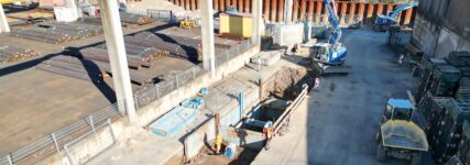 Gestufter Linearverbau von E+S sichert Baugrube