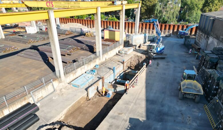 Gestufter Linearverbau von E+S sichert Baugrube