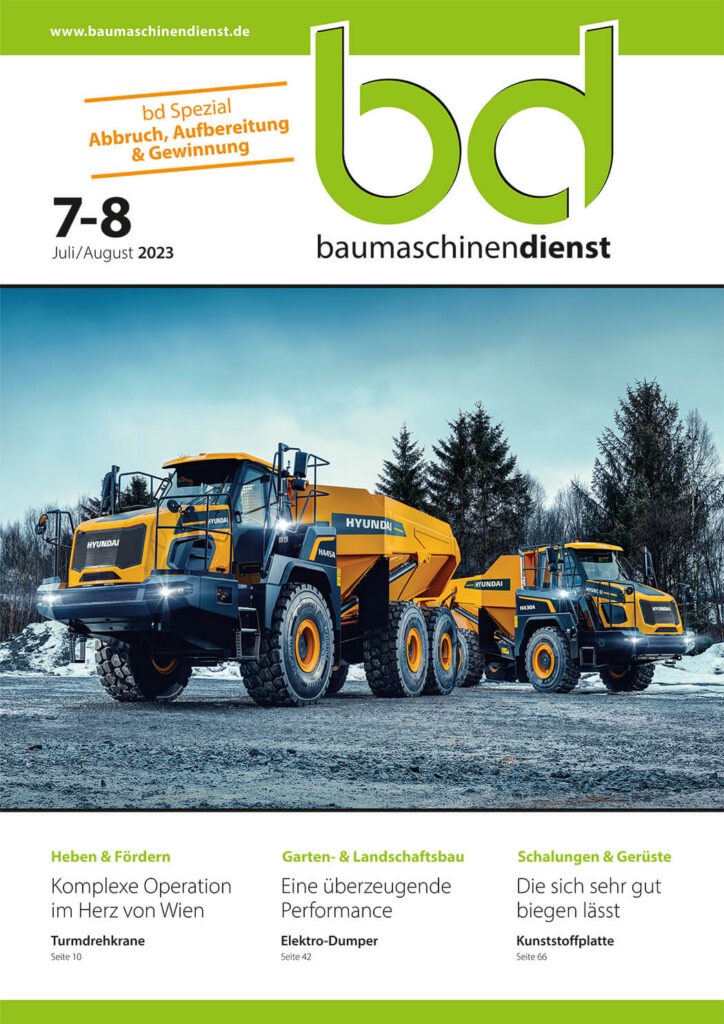 bd Baumaschinendienst 7-8/2023 Titelbild bd Baumaschinendienst 7-8/2023