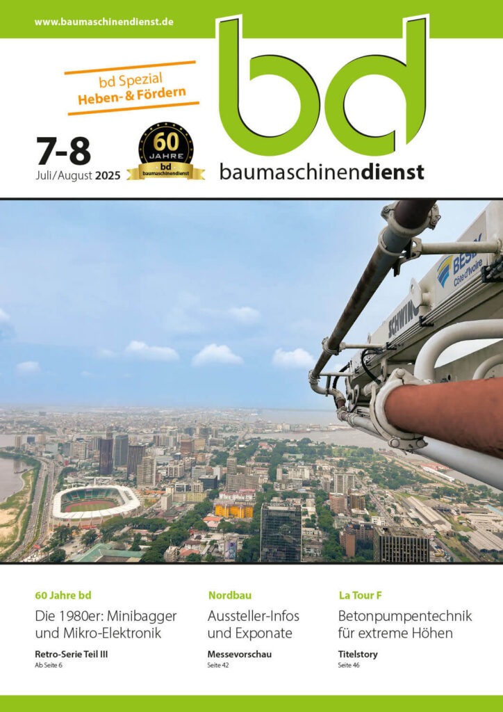 bd baumaschinendienst Ausgabe 7-8/2025 Titelseite