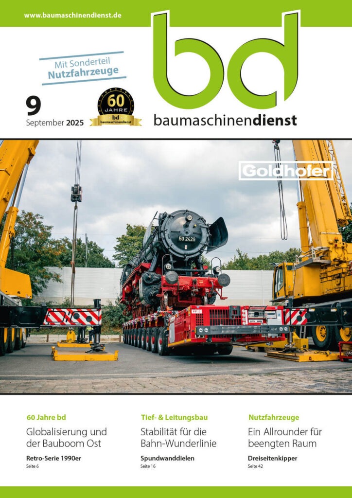 bd baumaschinendienst Ausgabe 9/2025 Titelseite