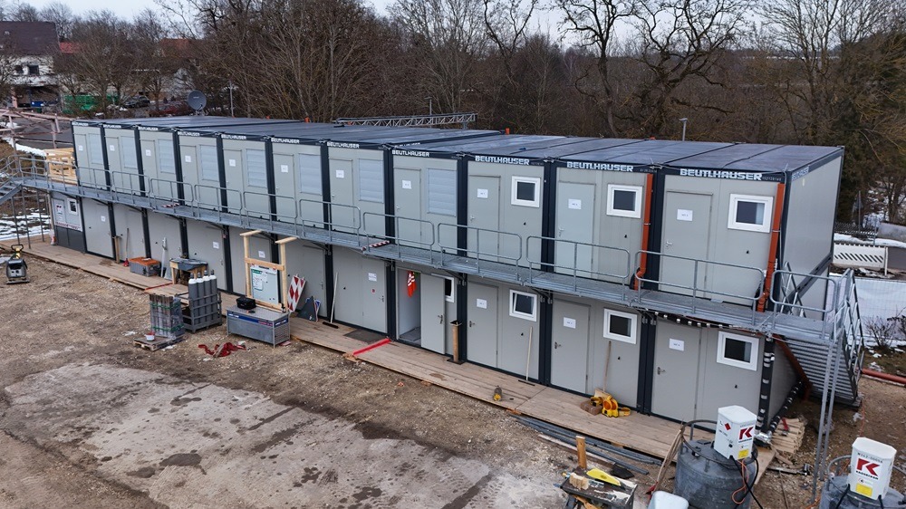 Wohnen auf der Baustelle Baustellencontainer Wohnanlage
