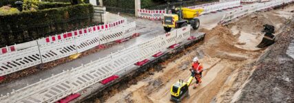 Neue Verdichter und Zero-Emission-Baugeräte von Wacker Neuson im Innenstadt-Einsatz