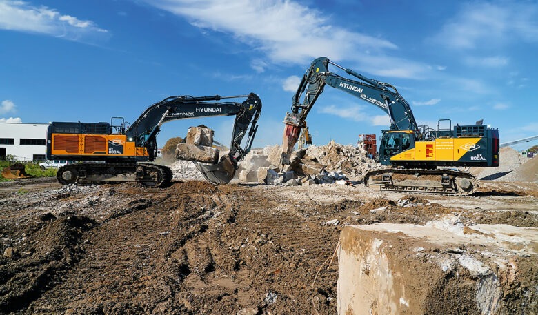 Hyundai-Großbagger von CR-Rental im Einsatz