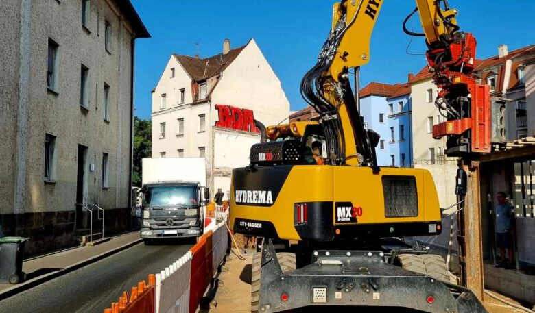 MX20G bewährt sich bei Verbauarbeiten in Nürnberg