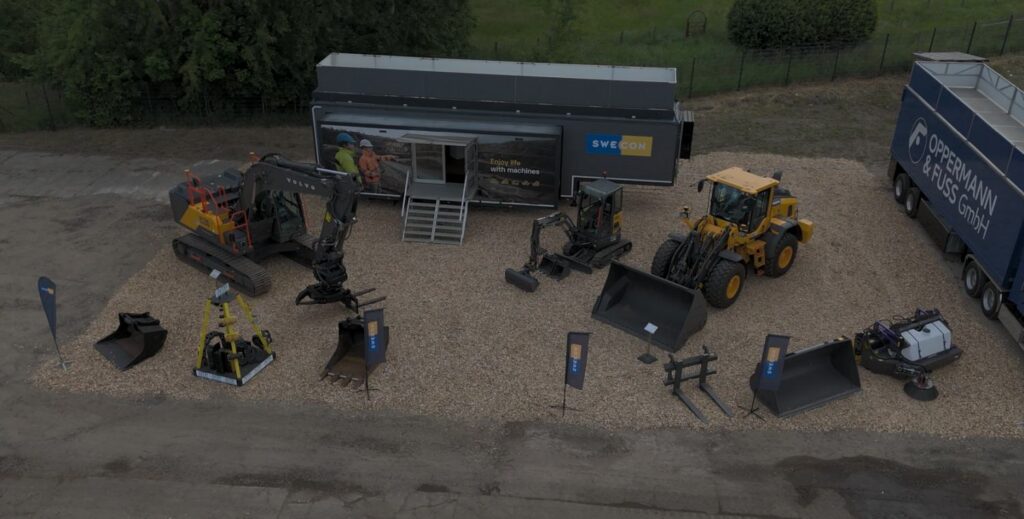 Gemeinsamer Messeauftritt von Swecon und Volvo Trucks Swecon Baumaschinen, Volvo Trucks