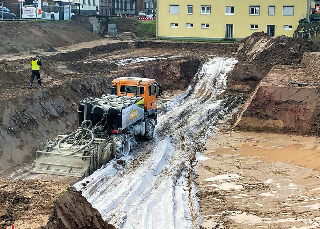 Baugrundverbesserung statt Bodenaustausch (Bilder: Gistex)