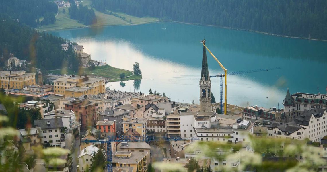 Eisele meistert Spezialbühneneinsatz am Kirchturm in St. Moritz Eisele, Hagedorn